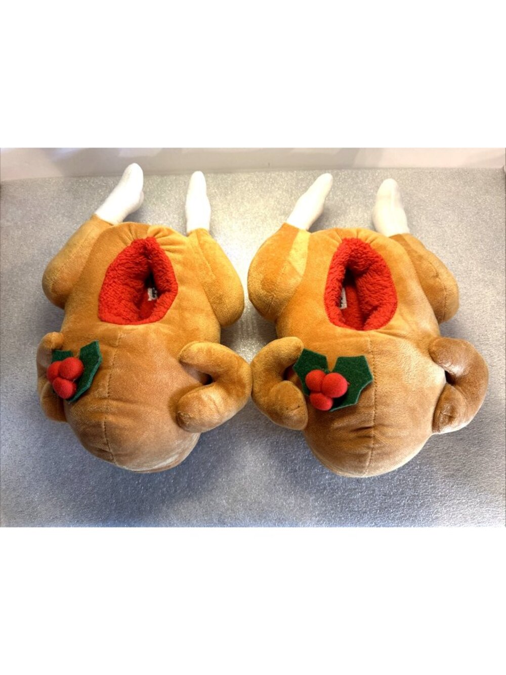 Moon Cake Women's Slippers Turkey Holiday Thanksgiving Christmas Size L (9/10)